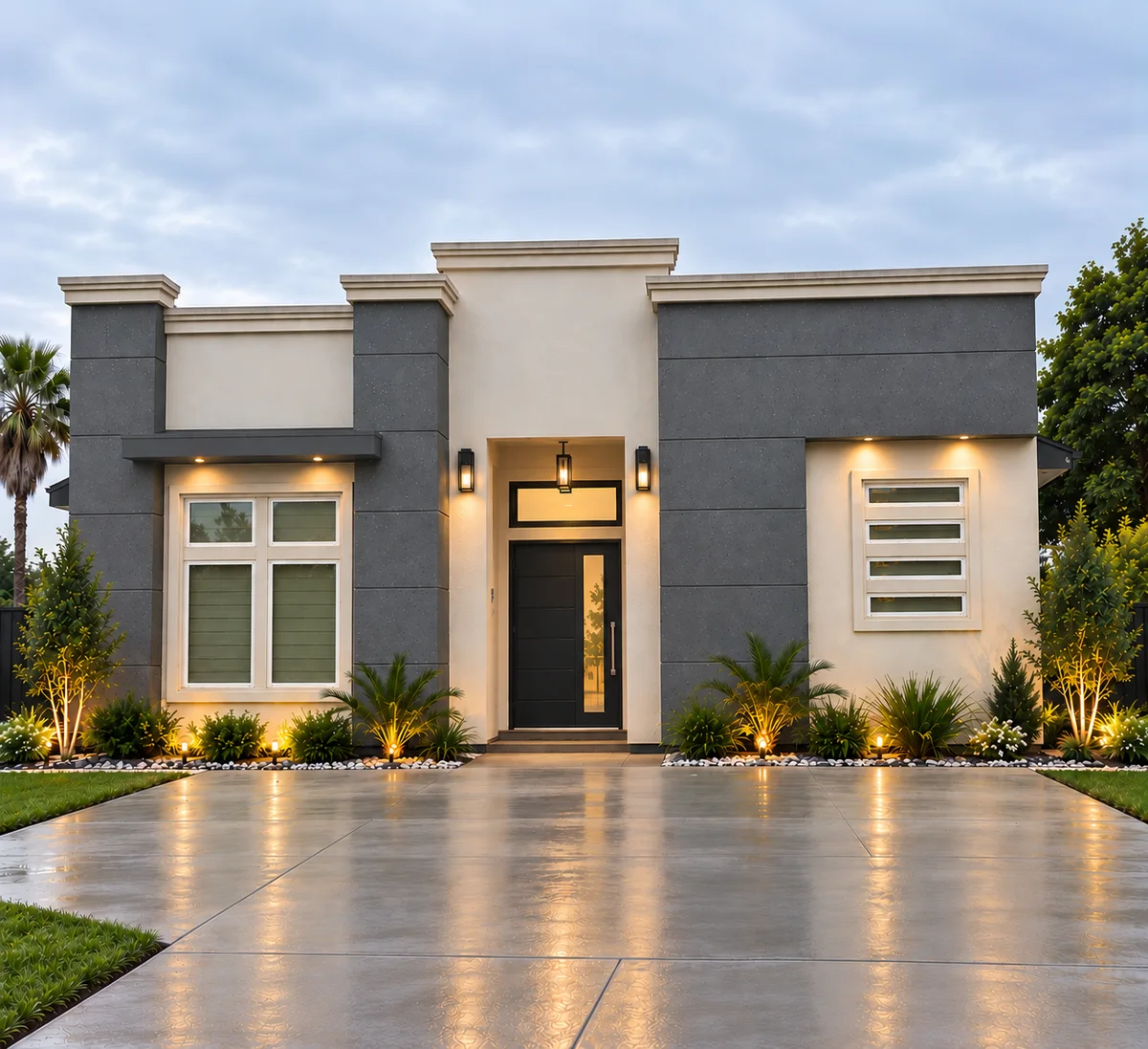 Front elevation of a finished home