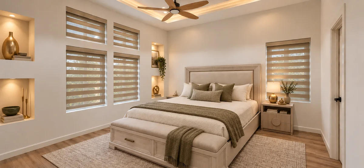 A finished master bedroom